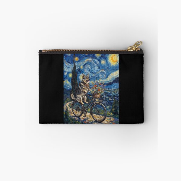 Item preview, Swedish Vallhund Biking Bike Starry Night Van Gogh Art Dog Lover designed and sold by dian-rody-crest.