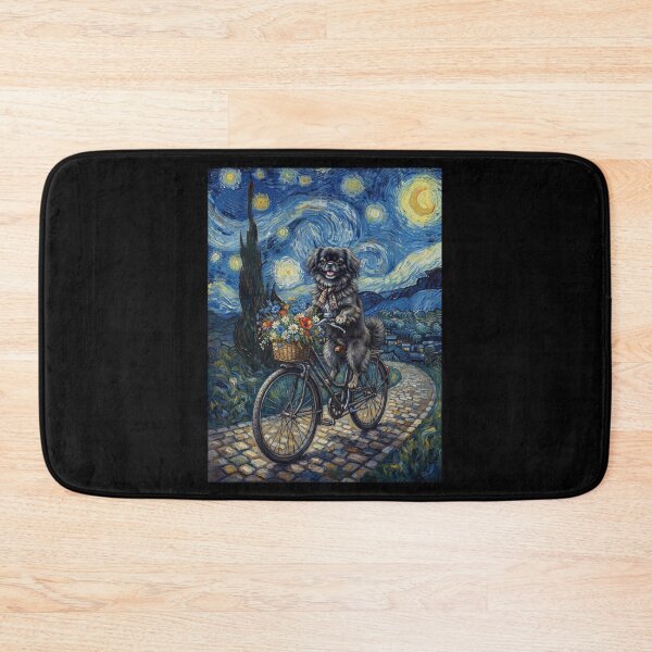 Item preview, Tibetan Spaniel Biking Bike Starry Night Van Gogh Art Dog Lover designed and sold by dian-rody-crest.