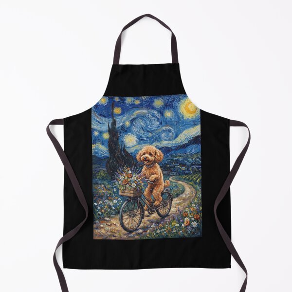 Item preview, Toy Poodle Biking Bike Starry Night Van Gogh Art Dog Lover designed and sold by dian-rody-crest.
