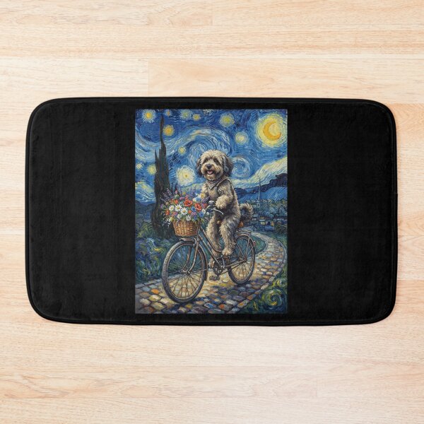 Item preview, Tibetan Terrier Biking Bike Starry Night Van Gogh Art Dog Lover designed and sold by dian-rody-crest.