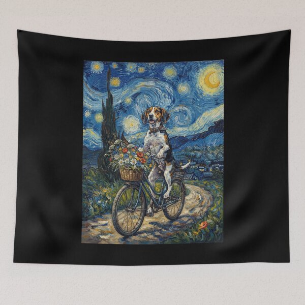 Item preview, Treeing Walker Coonhound Biking Bike Starry Night Van Gogh Art Dog Lover designed and sold by dian-rody-crest.
