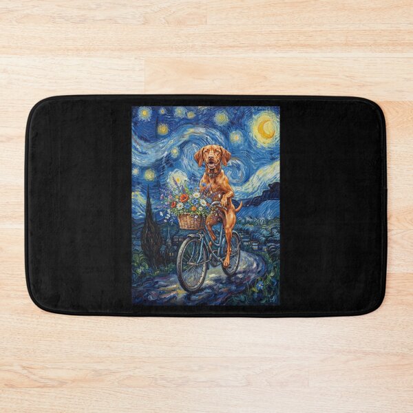 Item preview, Vizsla Biking Bike Starry Night Van Gogh Art Dog Lover designed and sold by dian-rody-crest.