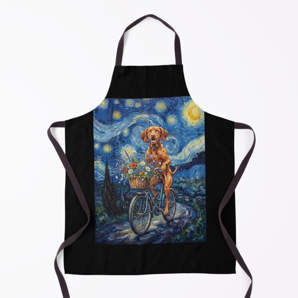 Item preview, Vizsla Biking Bike Starry Night Van Gogh Art Dog Lover designed and sold by dian-rody-crest.