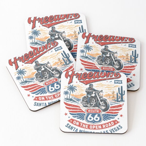 Item preview, Feel Freedom Route 66 Biker Poster designed and sold by Matinez Pink.