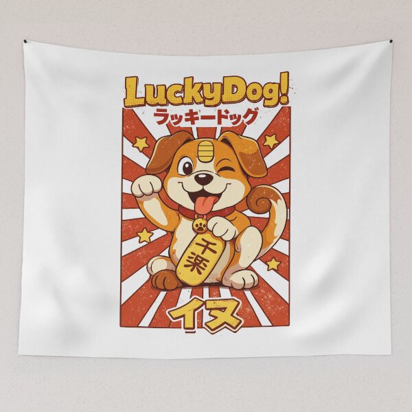 Item preview, Lucky Dog Japanese Vintage Poster designed and sold by Matinez Pink.