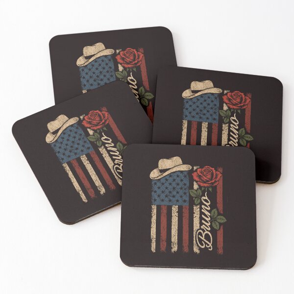 Item preview, BRUNO American Flag with Rose and Cowboy Hat designed and sold by ImeldaSparks.
