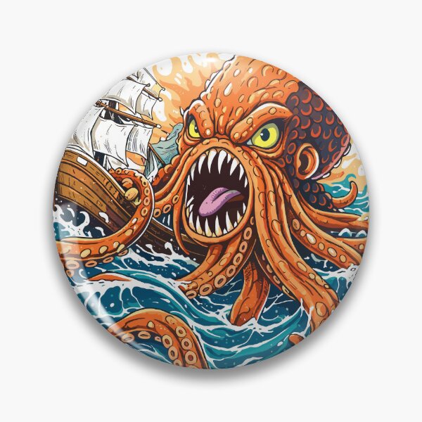 Item preview, Kraken Deep Sea Monster Japanese Poster designed and sold by Matinez Pink.