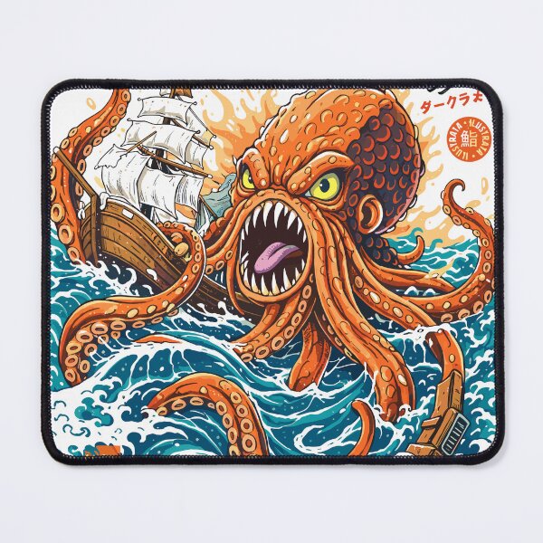 Item preview, Kraken Deep Sea Monster Japanese Poster designed and sold by Matinez Pink.