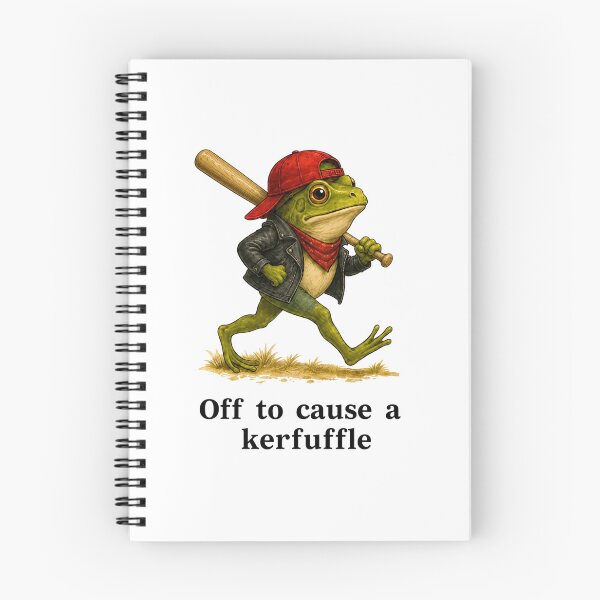 Item preview, Off To Cause A Kerfuffle Tough Frog With Baseball Bat Graphic designed and sold by dartoffofo⭐⭐⭐⭐⭐.