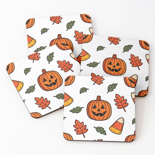 Item preview, White and Orange Halloween Pattern designed and sold by MZS Studio.