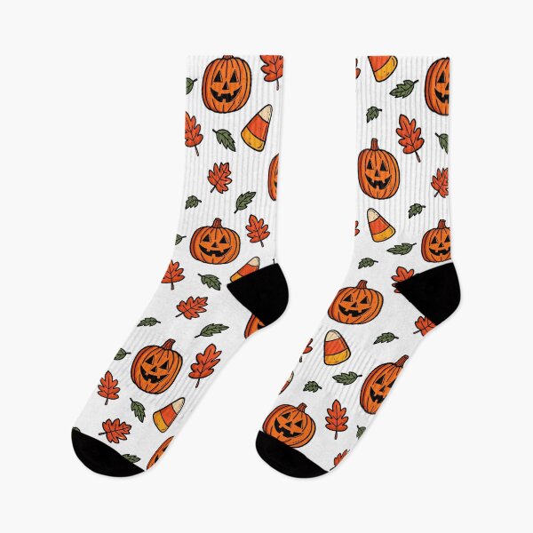 Item preview, White and Orange Halloween Pattern designed and sold by MZS Studio.