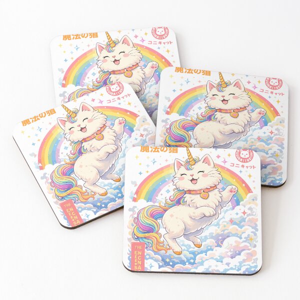 Item preview, Enchanted Uni-Cat Japanese Poster designed and sold by Matinez Pink.