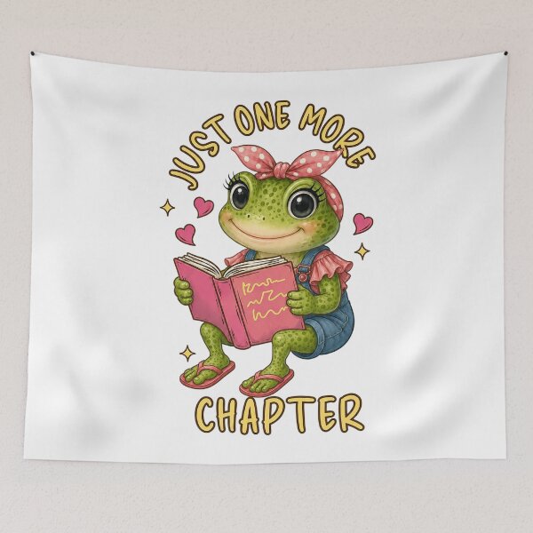 Item preview, Just One More Chapter Cute Reading Frog Kawaii Graphic designed and sold by dartoffofo⭐⭐⭐⭐⭐.