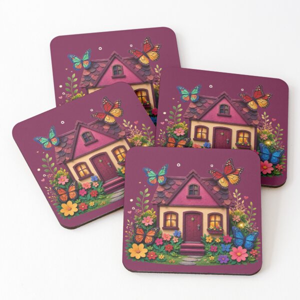 Item preview, Whimsical Butterfly Cottage Garden designed and sold by Hari Arts.