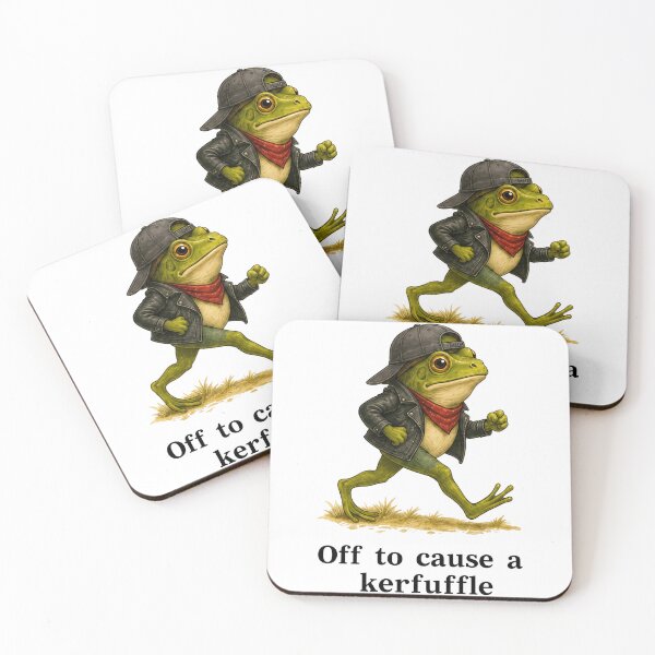 Item preview, Cool Frog In Leather Jacket Off To Cause A Kerfuffle designed and sold by dartoffofo⭐⭐⭐⭐⭐.