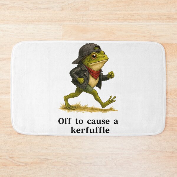Item preview, Cool Frog In Leather Jacket Off To Cause A Kerfuffle designed and sold by dartoffofo⭐⭐⭐⭐⭐.
