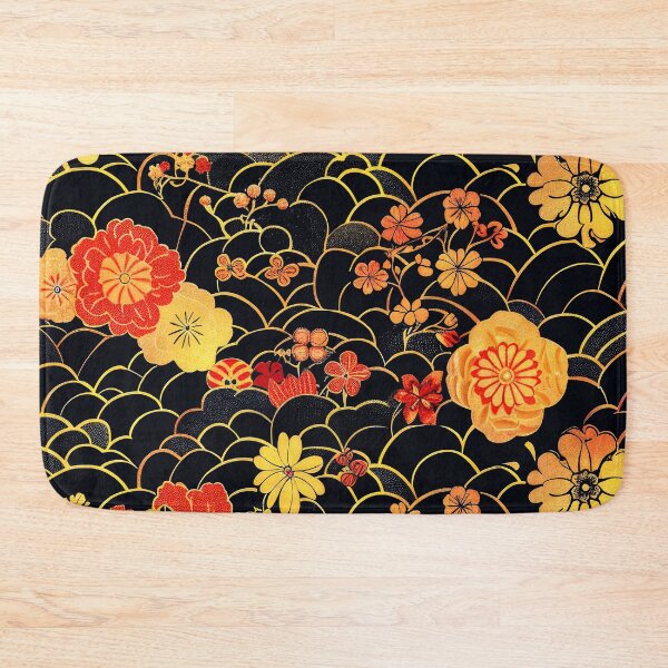 Item preview, Vintage Japanese Red And Golden Flowers On Black designed and sold by DEC02.