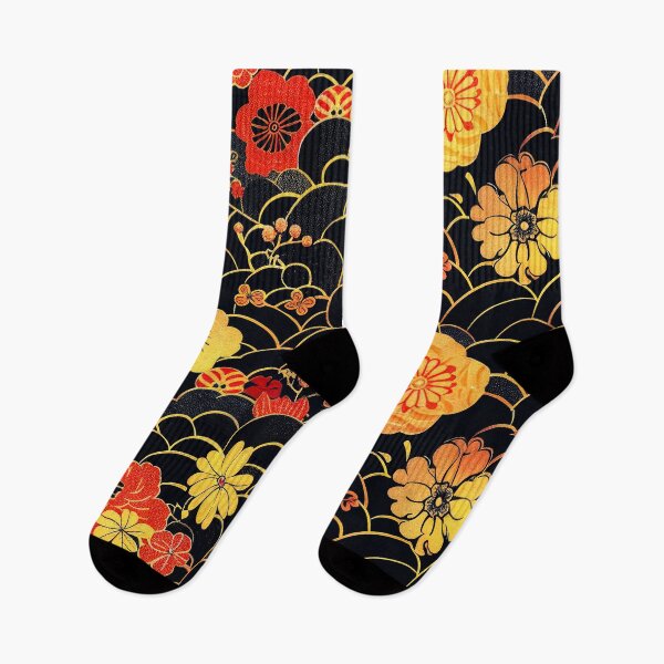 Item preview, Vintage Japanese Red And Golden Flowers On Black designed and sold by DEC02.