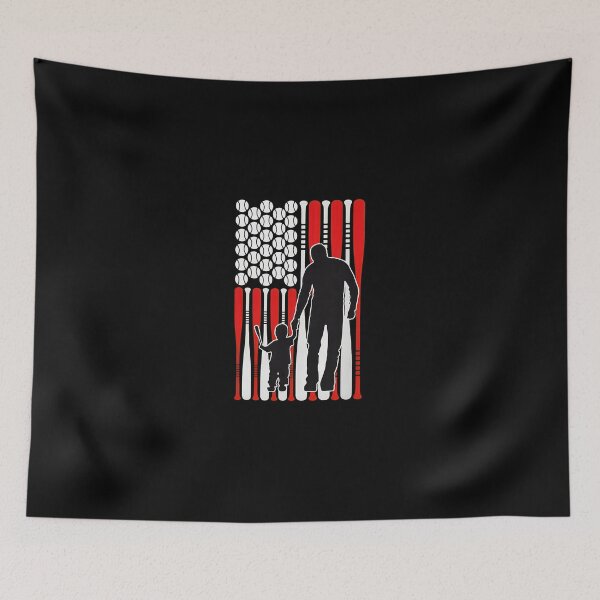 Item preview, American Flag Baseball Dad Child Silhouette Gift designed and sold by strikeezkurthz.