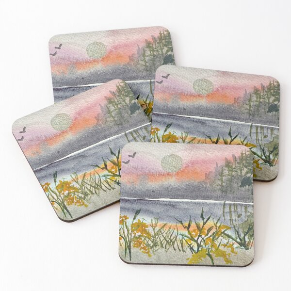 Item preview, Subtle Abstract Watercolour Lakescape designed and sold by LakeArtWorks.