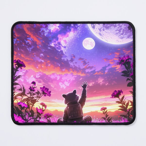 Item preview, Raccoon Astronaut Alien Flower Pixel Art designed and sold by NijiWorld.