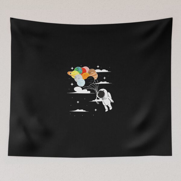 Item preview, Astronaut Floating Planet Balloons Space Art designed and sold by strikeezkurthz.