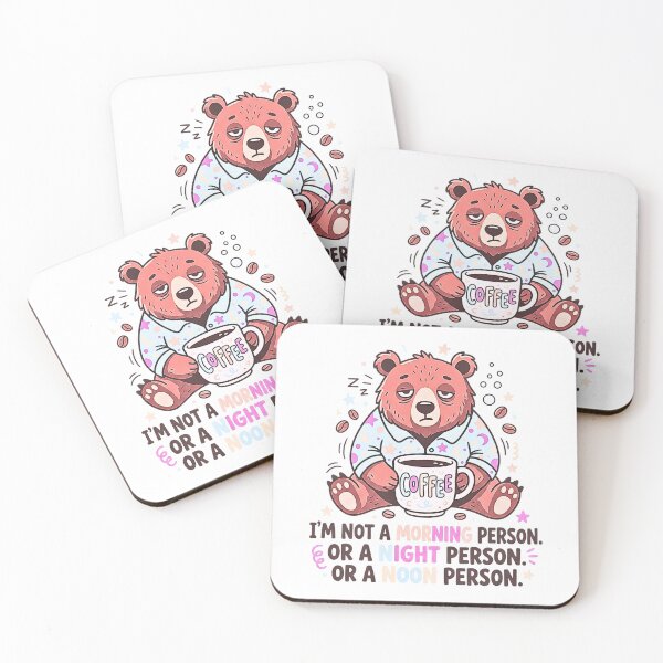 Item preview, I'm Not A Morning Person - Funny Sleepy Coffee Bear designed and sold by rich-moda.