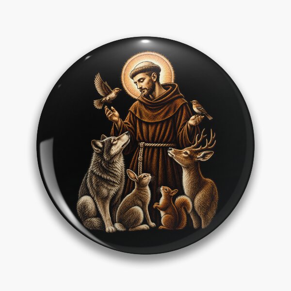 Item preview, Saint Francis Of Assisi With Animals – Christian Catholic Faith Religious Art Design designed and sold by PosiMCreations.