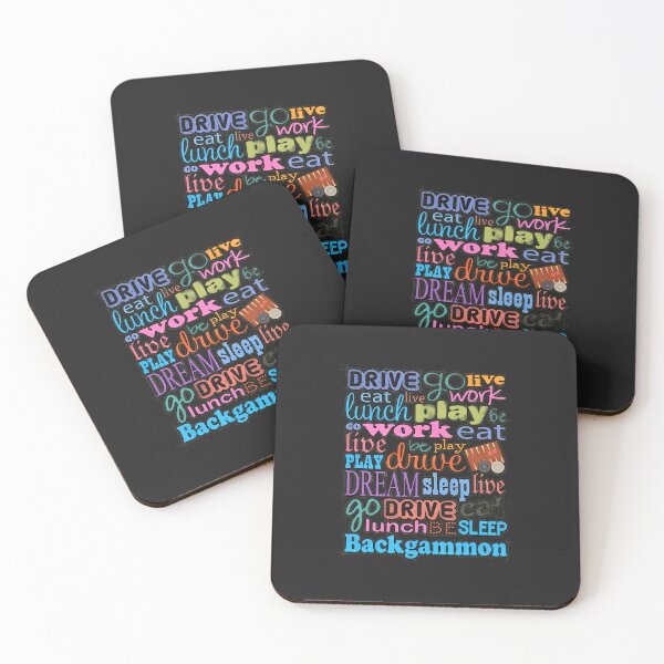 Item preview, Backgammon Life Play Drive Eat Work Dream Colorful Typography designed and sold by javorpnmut.