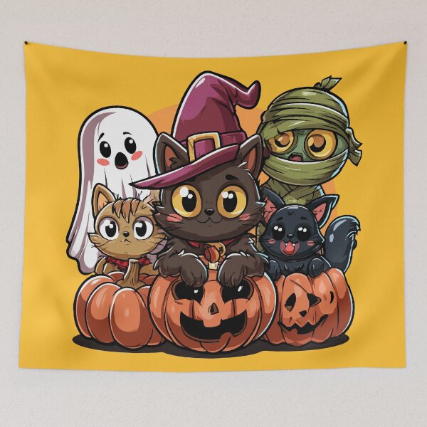 Item preview, Halloween Black Cat and Friends designed and sold by RichardRags.