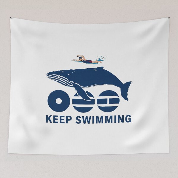 Item preview, Keep Swimming Whale and Swimmer Graphic  designed and sold by Snyder93.