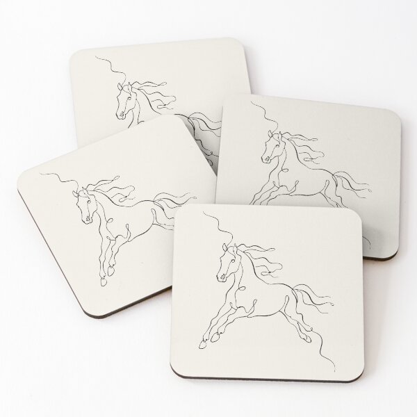 Item preview, Running Horse Outline One Line Art Drawing designed and sold by FemmePod.