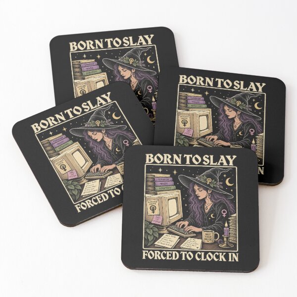 Item preview, Born To Slay Forced To Clock In - Feminist Corporate Witch designed and sold by QLShop.