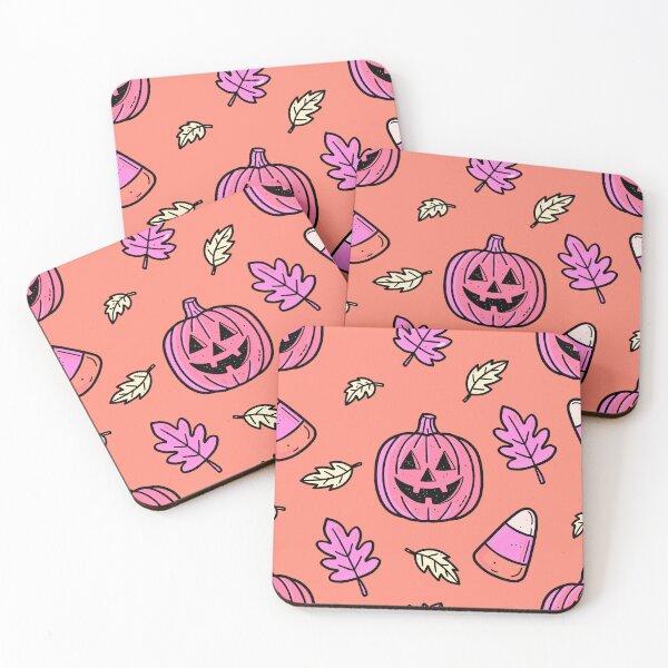 Item preview, Soft Peach Halloween Pattern designed and sold by MZS Studio.