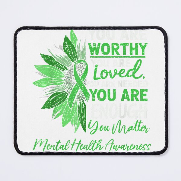 Item preview, Motivational Mental Health Awareness Warrior Green Ribbon T-Shirt designed and sold by HugsPlusCoffee.