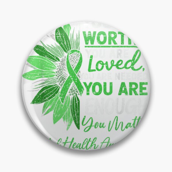 Item preview, Motivational Mental Health Awareness Warrior Green Ribbon T-Shirt designed and sold by HugsPlusCoffee.
