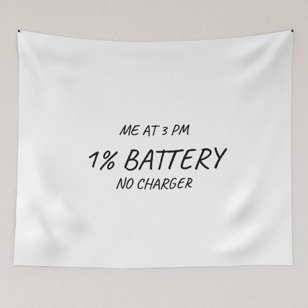 Item preview, Yo A Las 3 PM 1% Batería Sin Cargador Camiseta Graciosa designed and sold by low battery meme design.