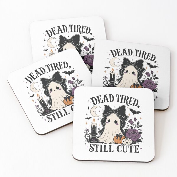 Item preview, Dead Tired Still Cute Gothic Ghost – Kawaii Halloween Bow, Purple Roses, Pumpkins, Bats and Moon designed and sold by FestivityFinds.