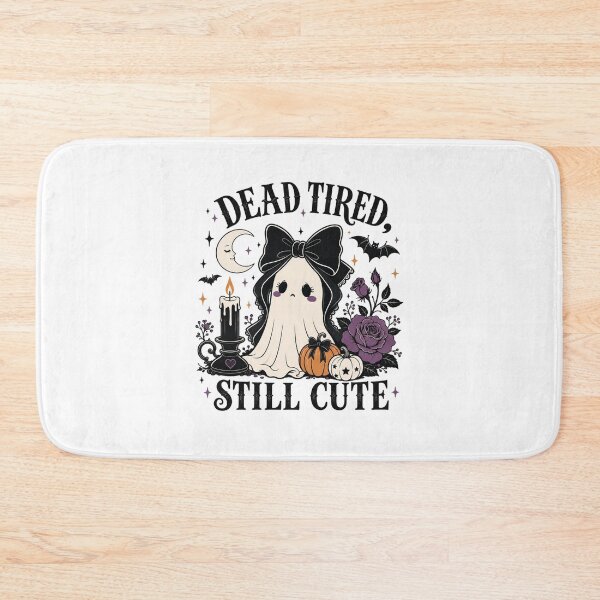 Item preview, Dead Tired Still Cute Gothic Ghost – Kawaii Halloween Bow, Purple Roses, Pumpkins, Bats and Moon designed and sold by FestivityFinds.