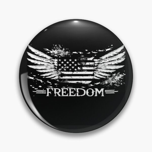 Item preview, Freedom Wings American Flag Patriotic USA Black and White Grunge Art designed and sold by inkoutninja.