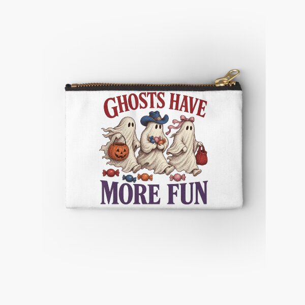 Item preview, Ghosts Have More Fun – Vintage Halloween Cute Ghost Trio Trick or Treat Candy Cowboy Ghost Retro Spooky Season designed and sold by FestivityFinds.