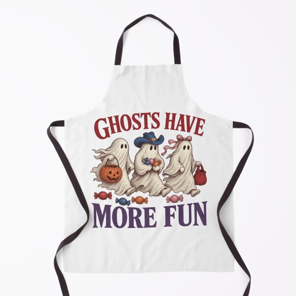 Item preview, Ghosts Have More Fun – Vintage Halloween Cute Ghost Trio Trick or Treat Candy Cowboy Ghost Retro Spooky Season designed and sold by FestivityFinds.