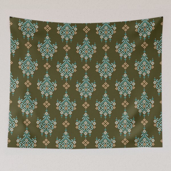 Item preview, Olive traditional ethnic geometric seamless pattern background designed and sold by PowerAntShop.