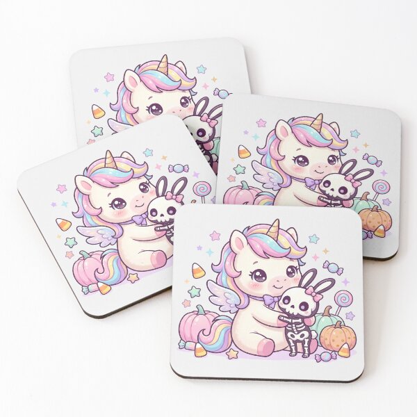 Item preview, Cute Unicorn and Skeleton Bunny Kawaii Halloween designed and sold by naragon4289.