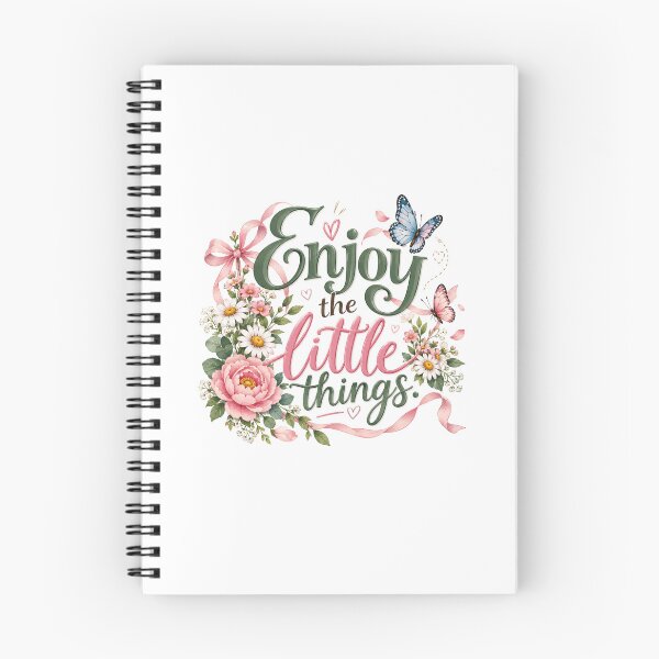 Item preview, Enjoy the Little Things Floral Watercolor Typography designed and sold by Nicha Studio.