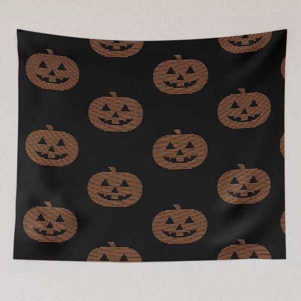 Item preview, Retro Striped Jack O Lantern – Vintage 80s Horror Scanline Pumpkin, Orange and Black Minimalist Halloween designed and sold by FestivityFinds.