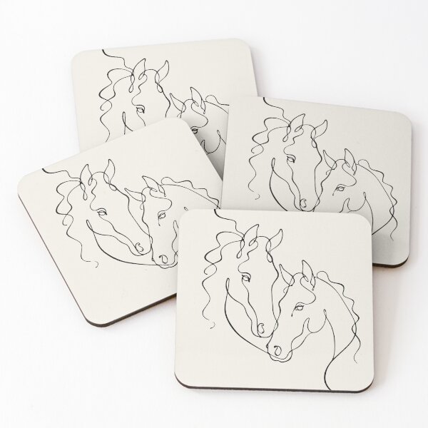 Item preview, horse head line art Minimalist Animal outline drawing designed and sold by FemmePod.