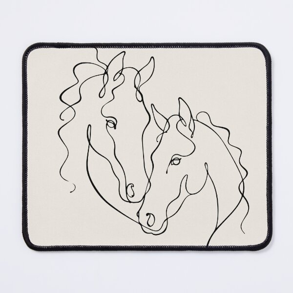 Item preview, horse head line art Minimalist Animal outline drawing designed and sold by FemmePod.