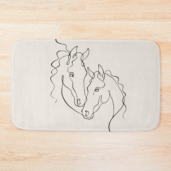 Item preview, horse head line art Minimalist Animal outline drawing designed and sold by FemmePod.