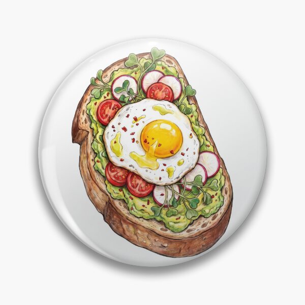 Item preview, Loaded Avocado Toast Fried Egg Radish Hand Drawn Brunch Art designed and sold by GymTanLaundry.